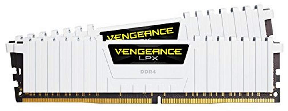 Corsair CMK16GX4M2A2666C16W Vengeance LPX 16 GB (2 x 8 GB) DDR4 2666 MHz C16 XMP 2.0 High Performance Desktop Memory Kit, White