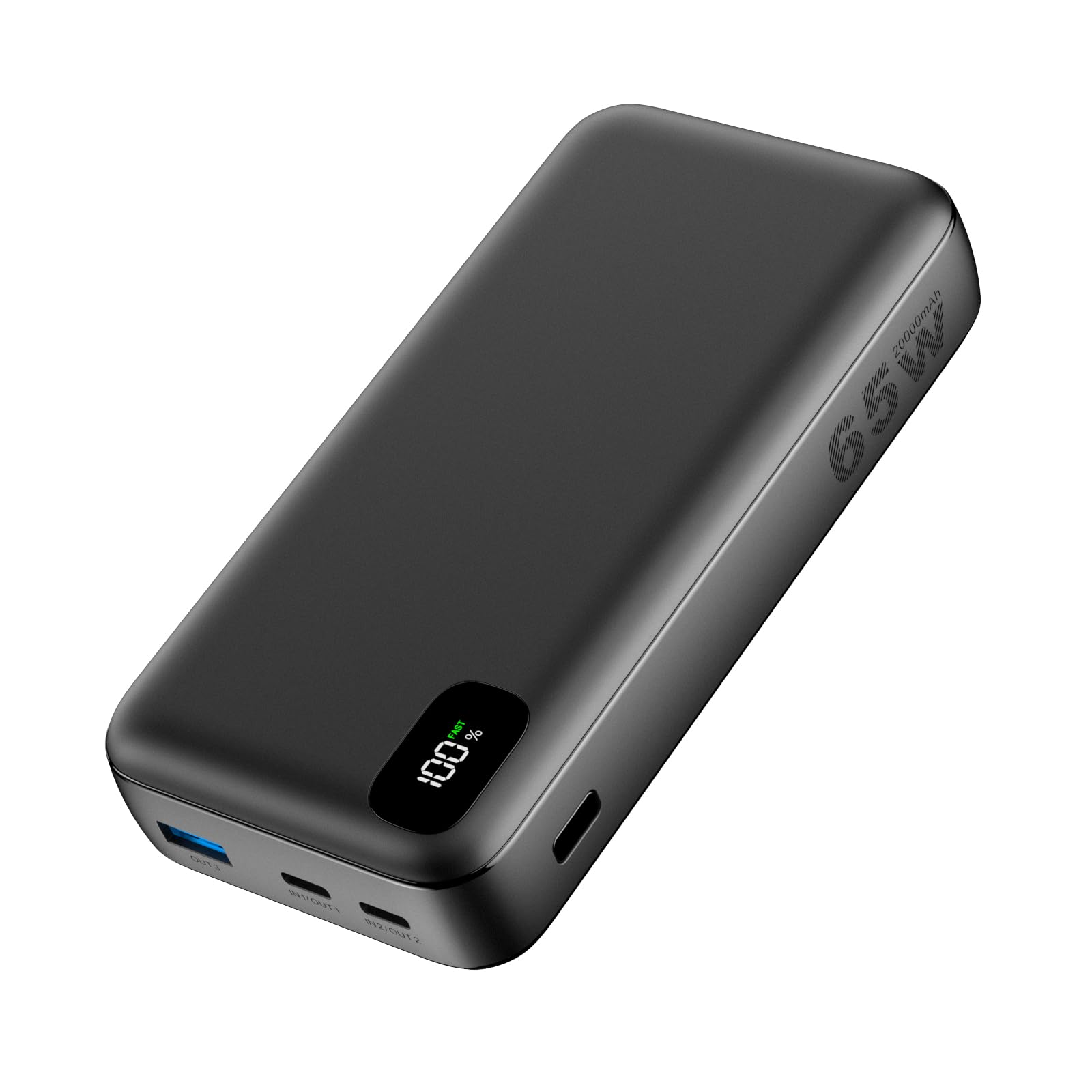 A ADDTOP 65W Laptop Portable Charger, 20000mAh Power Bank Fast Charging with PD 3.0 QC 4.0 USB C Input & Output, Battery Pack for iPhone 16/15/14/13, Samsung Galaxy, Dell, iPad