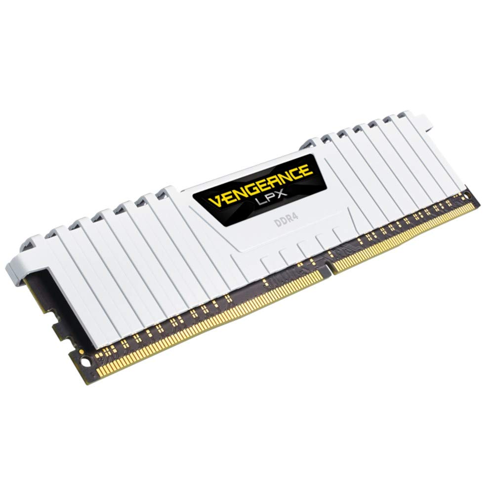 Corsair CMK16GX4M2D3000C16W Vengeance LPX 16 GB (2 x 8 GB) DDR4 3000 MHz C16 XMP 2.0 High Performance Desktop Memory Kit, White