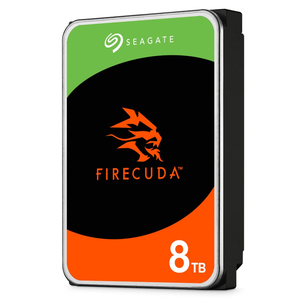 Seagate FireCuda HDD, 8 TB, Internal Hard Drive HDD - 3.5 Inch CMR SATA 6 Gb/s 7,200 RPM 256 MB Cache 300 TB/year, 3 year Rescue Services (ST8000DXA01)