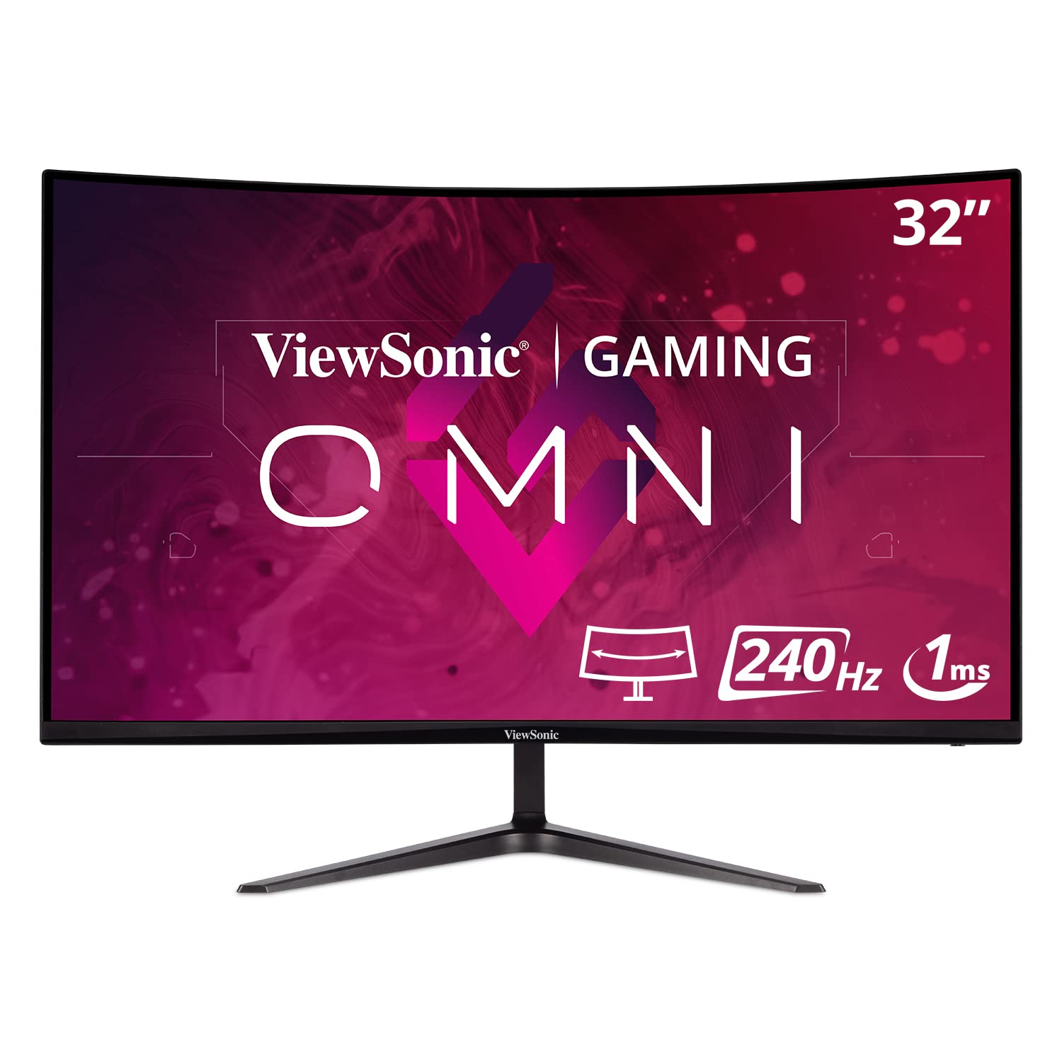 ViewSonic VX3219-PC-MHD 32-inch 1080p HD Curved Gaming Monitor, 240Hz, 1ms, Adaptive Sync, Dual Integrated Speakers, 2x HDMI, DisplayPort