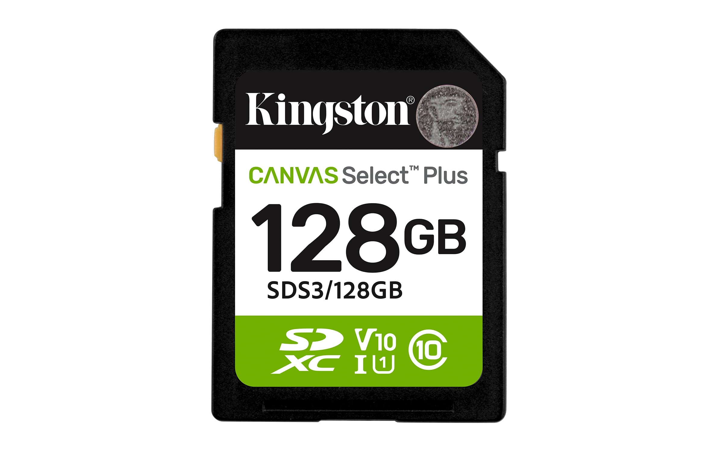 Kingston Canvas Select Plus SD Memory Card 128GB SDXC Gen3 150MB/s C10 UHS-I U1 V10 - SDS3/128GB