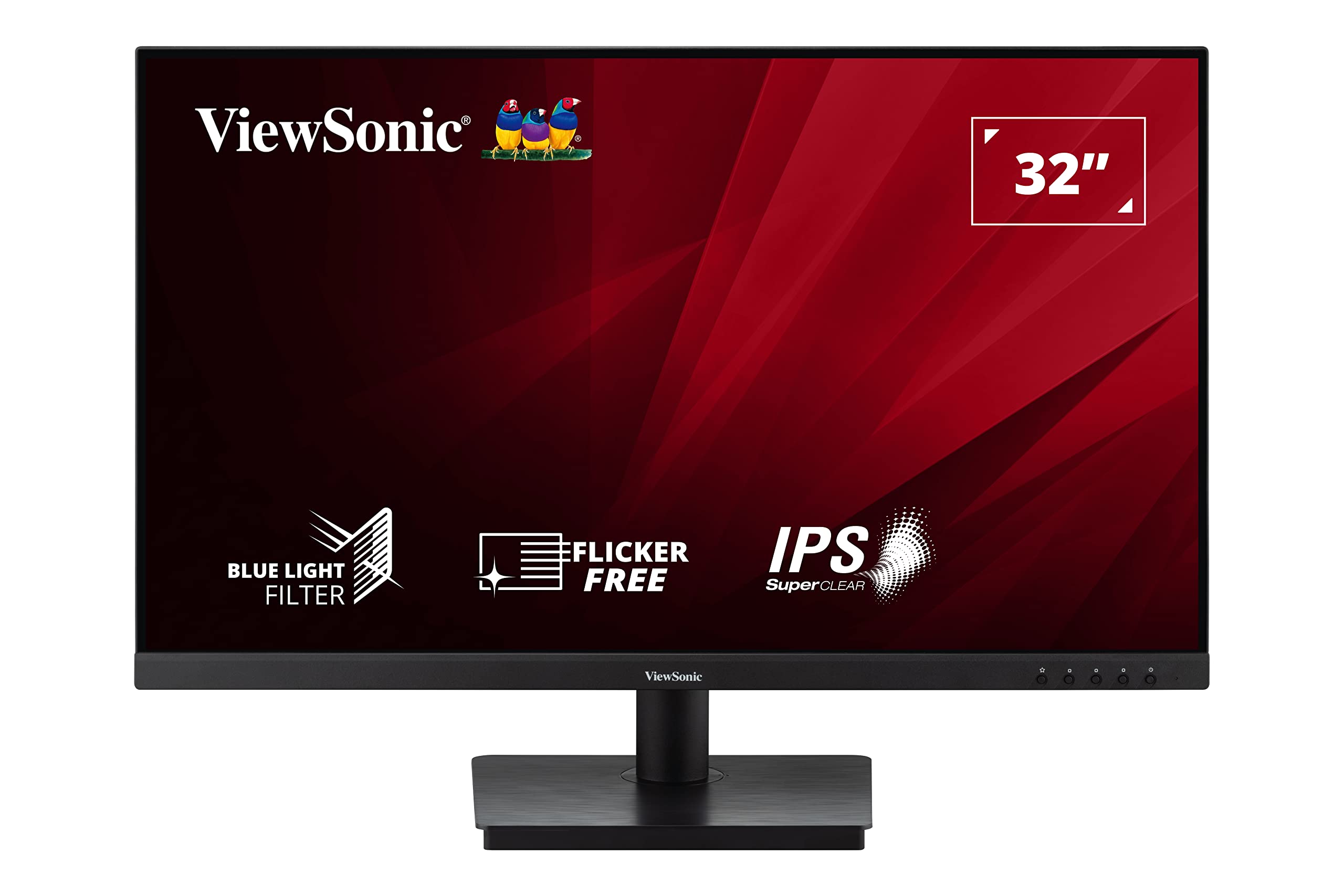 ViewSonic VA3209-MH Frameless 32 inch Monitor, Full HD 1080P, 4ms, IPS, 75Hz VRR, with HDMI, DisplayPort, Integrated Speakers, Flicker Free, Low Blue Light, Monitor for Home, Office