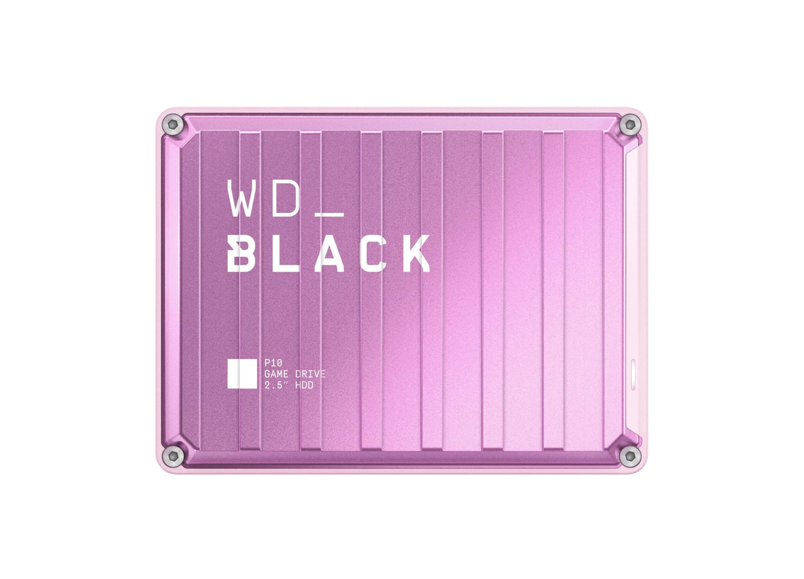WD_Black P10 4TB Game Drive, Portable External Hard Drive, Speeds Up to 130 MB/s, USB 3.2 Gen 1, Works with Playstation, Xbox, PC, Includes One Month Discord NITRO offer, Pink