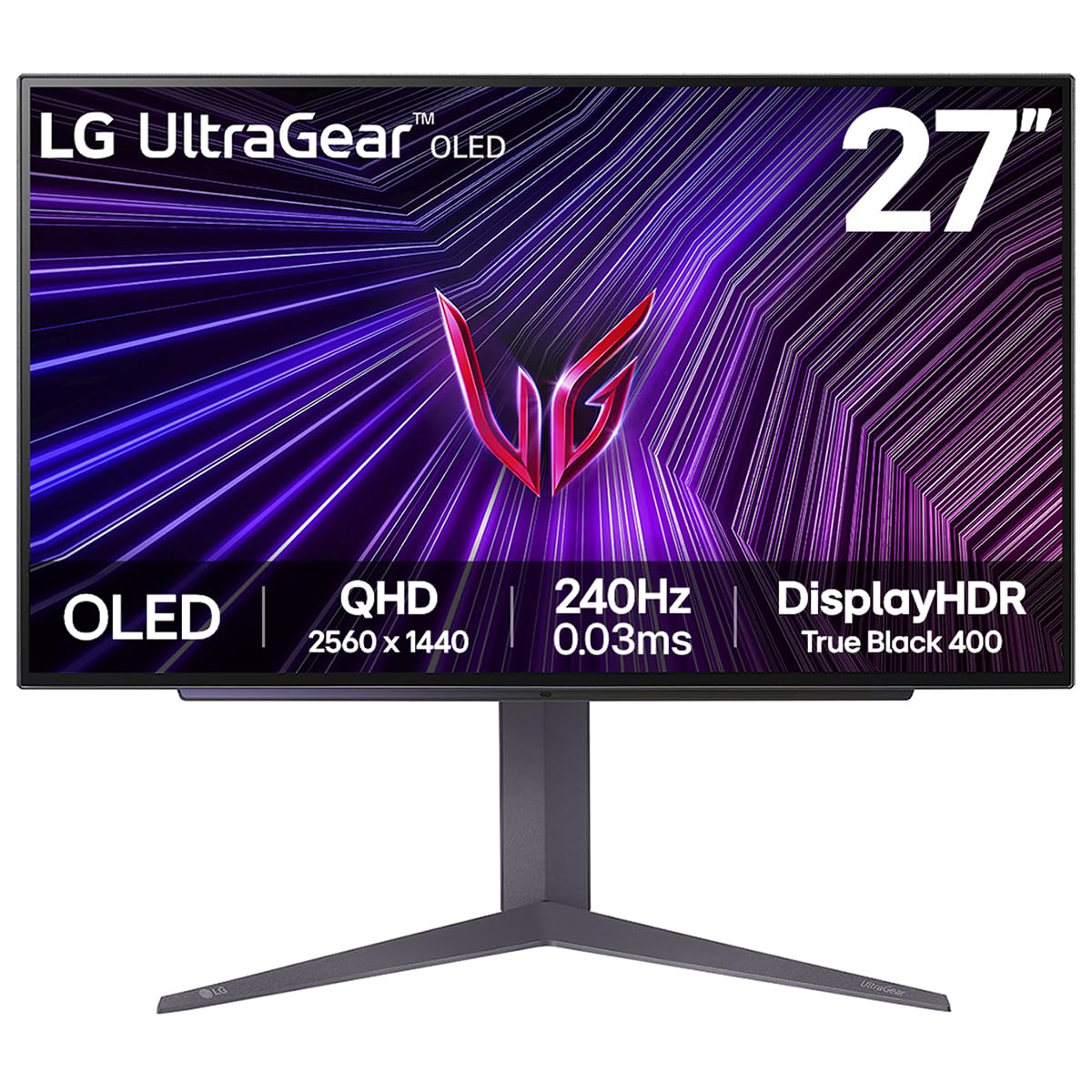 LG Ultragear OLED Gaming Monitor 27GS93QE, 27 Inch, 1440p, 240Hz, 0.03ms, OLED Display, HDR 10, NVIDIA G-Sync Compatible & AMD FreeSync, Smart Energy Saving, DisplayPort, HDMI LG Ultragear OLED Gaming Monitor 27GS93QE, 27 Inch, 1440p, 240Hz, 0.03ms, OLED Display, HDR 10, NVIDIA G-Sync Compatible & AMD FreeSync, Smart Energy Saving, DisplayPort, HDMI