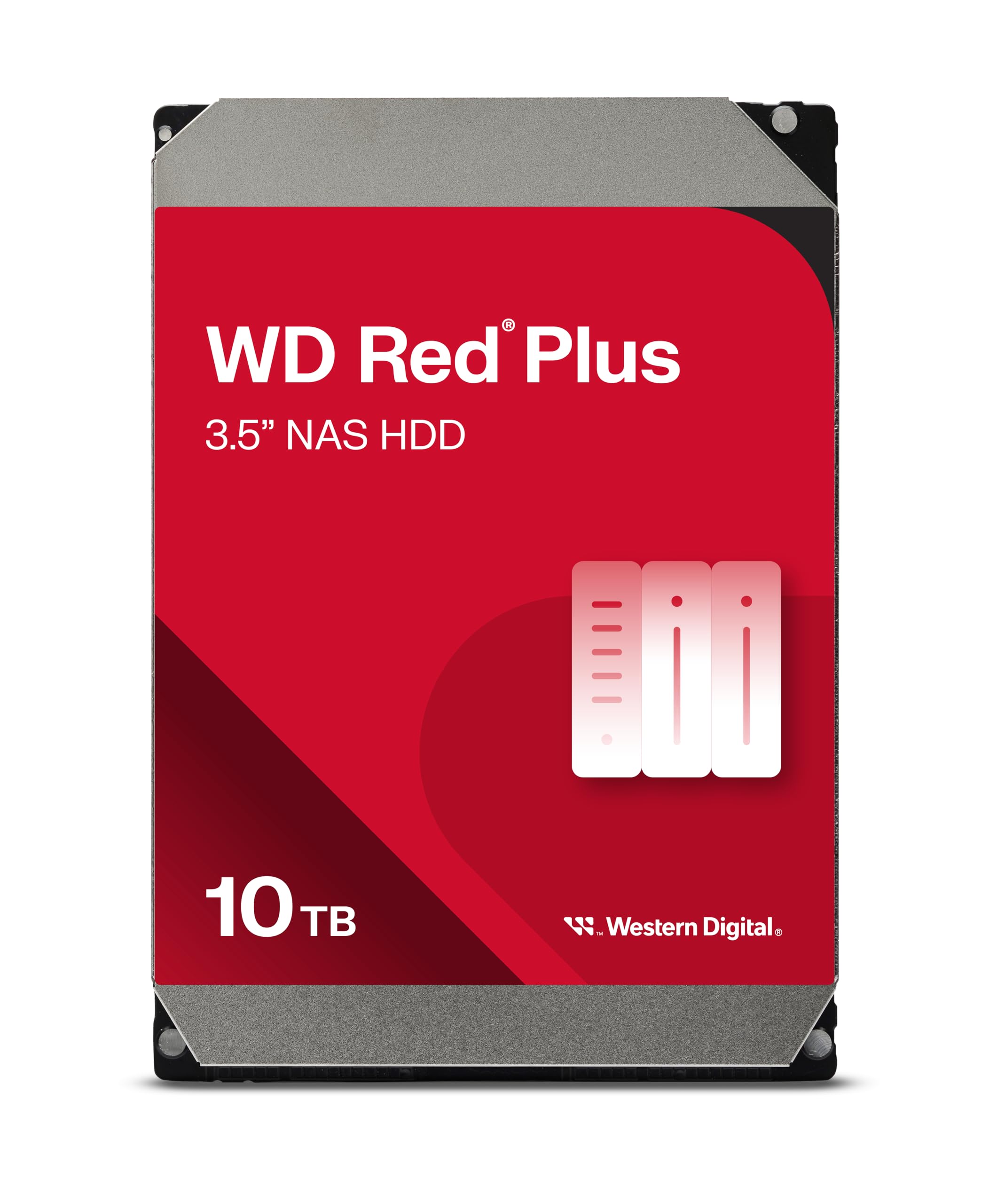 WD Red Plus 10TB NAS 3.5" Internal Hard Drive - 7200 RPM Class, SATA 6Gb/s, CMR, 512MB Cache
