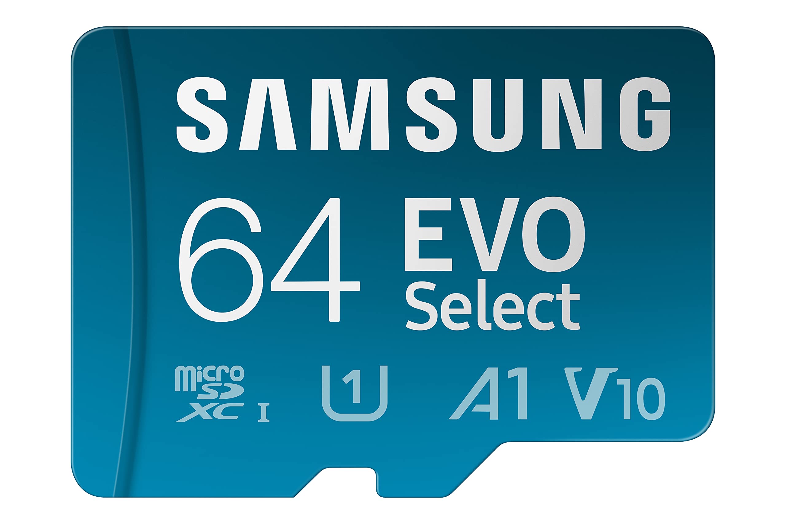 Samsung EVO Select (2024) microSD card + SD adapter, 64GB, Memory card for smartphone and tablet, UHS-I U3, 4K UHD, Full HD, 160 MB/s Read, MB-ME64SA/EU