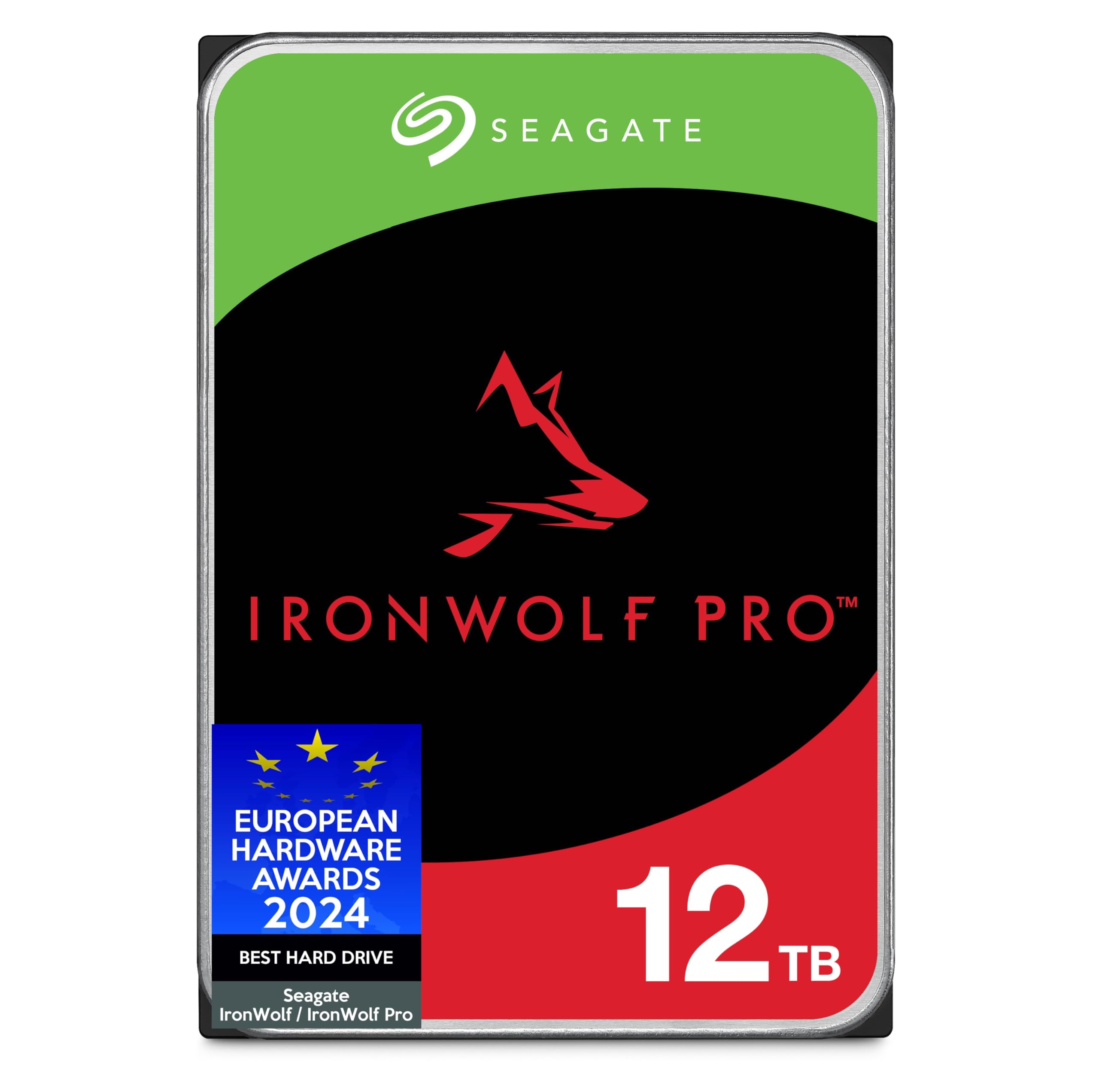 Seagate IronWolf Pro 12TB, Enterprise Internal NAS HDD, CMR 3.5 Inch, SATA 6GB/s, 7.200 RPM, 256MB Cache for RAID NAS, Data Rescue Services, Frustration Free Packaging (ST12000NTZ01)