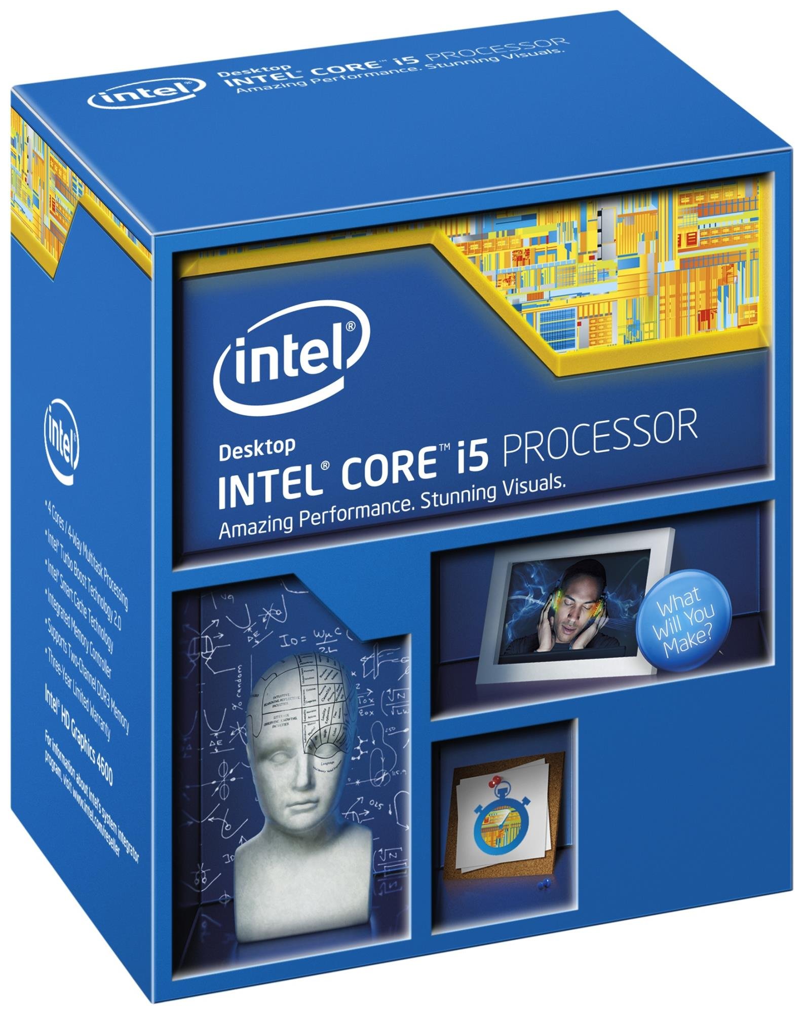 Intel i5 4690 Quad Core CPU (3.50 GHz, 6 MB Cache, 84 W, Graphics, Turbo Boost Technology 2.0, Socket 1150) Intel i5 4690 Quad Core CPU (3.50 GHz, 6 MB Cache, 84 W, Graphics, Turbo Boost Technology 2.0, Socket 1150)