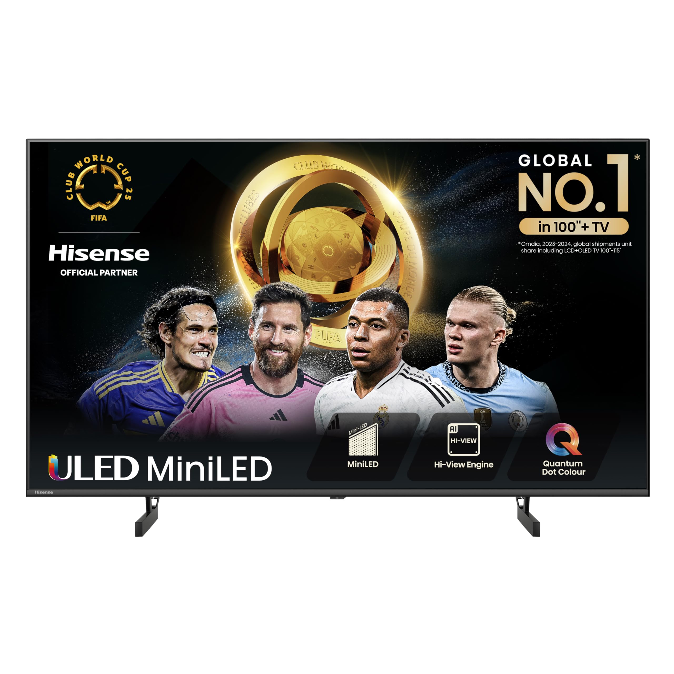 Hisense 50 Inch 4K Mini-LED TV 50U6NQTUK - Quantum Dot Colour, Dolby Vision Atmos, Hi-View Engine, FilmMaker Mode, Vidaa OS with Voice Control, Freely, Youtube, Netflix and Disney+ (2024 Model)