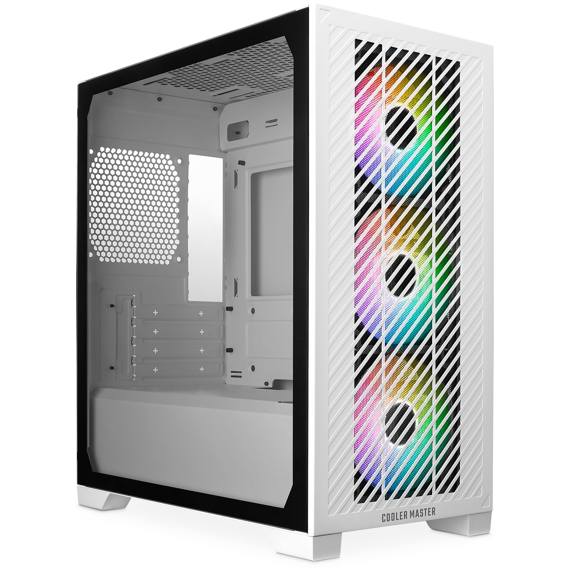 Cooler Master Elite 301 White - Mini-Tower (Micro-ATX, ITX), 3 x 120mm ARGB Intake Fans (1200 RPM), Supports up to 280mm Radiator or 365mm GPU, Ventilated PSU Shroud, USB 3.2 Gen1 Type-C