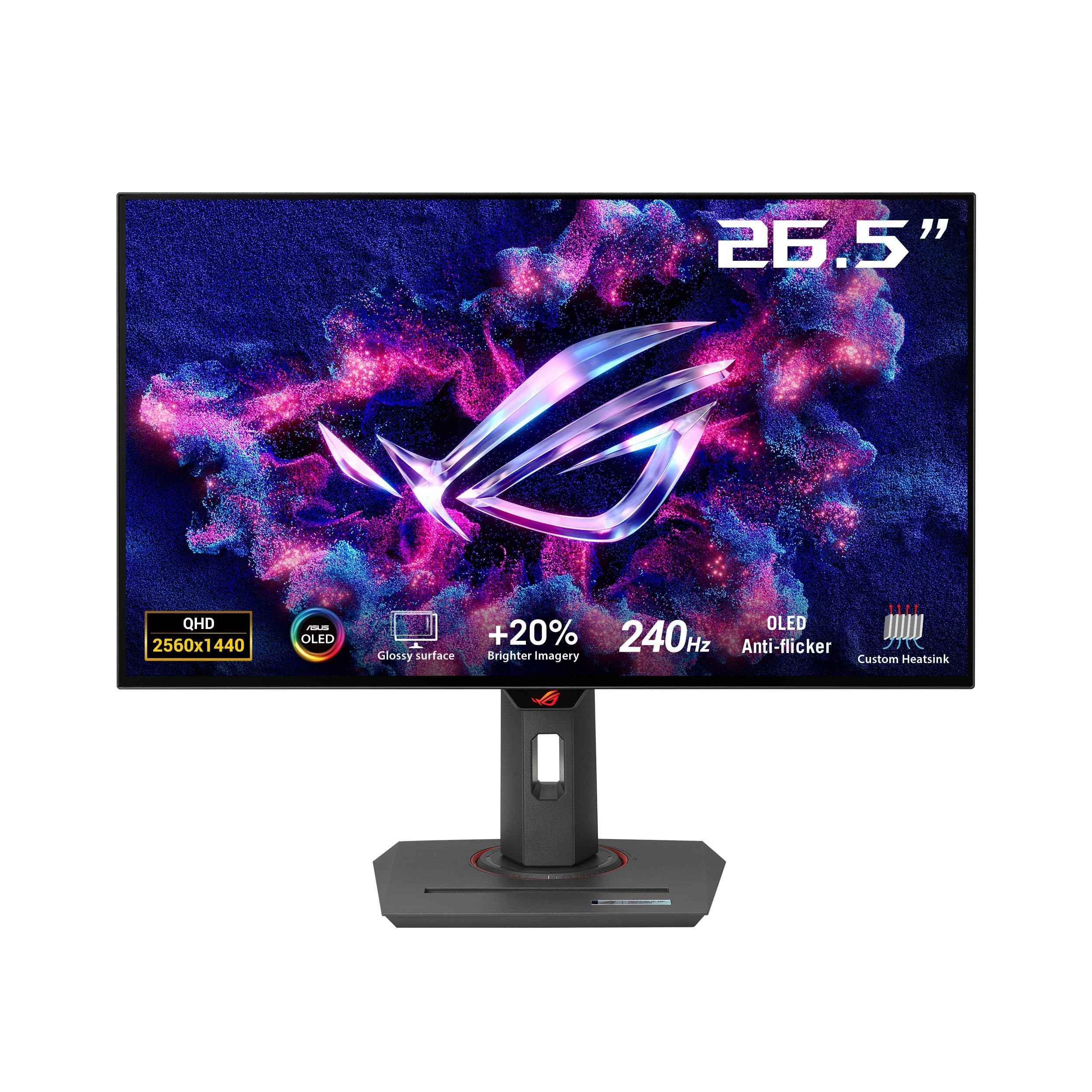 ASUS ROG Strix 27-inch 1440p Glossy WOLED Gaming Monitor, 240Hz, 0.03ms, Custom Heatsink, OLED Anti-flicker, Uniform Brightness, G-SYNC Compatible, DisplayWidget Center